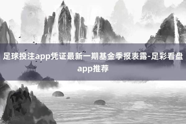 足球投注app凭证最新一期基金季报表露-足彩看盘app推荐