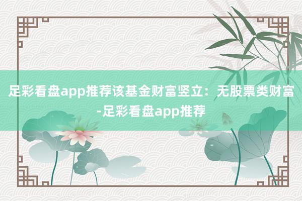 足彩看盘app推荐该基金财富竖立：无股票类财富-足彩看盘app推荐