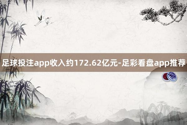 足球投注app收入约172.62亿元-足彩看盘app推荐