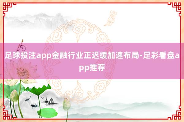 足球投注app金融行业正迟缓加速布局-足彩看盘app推荐