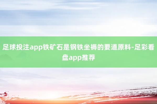 足球投注app铁矿石是钢铁坐褥的要道原料-足彩看盘app推荐