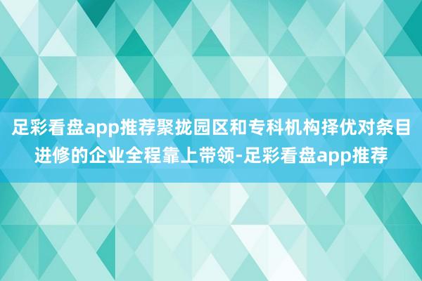 足彩看盘app推荐聚拢园区和专科机构择优对条目进修的企业全程靠上带领-足彩看盘app推荐