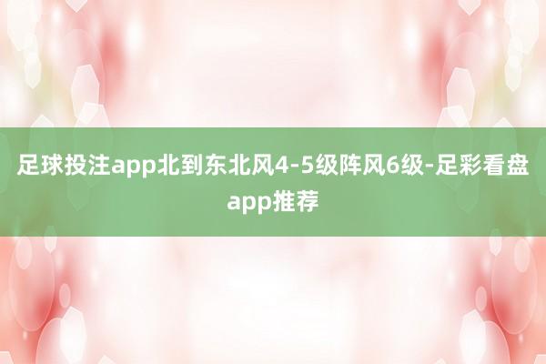 足球投注app北到东北风4-5级阵风6级-足彩看盘app推荐