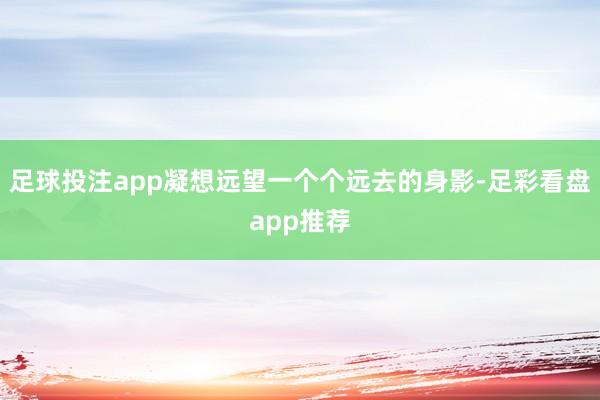 足球投注app凝想远望一个个远去的身影-足彩看盘app推荐