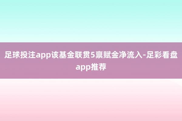 足球投注app该基金联贯5禀赋金净流入-足彩看盘app推荐