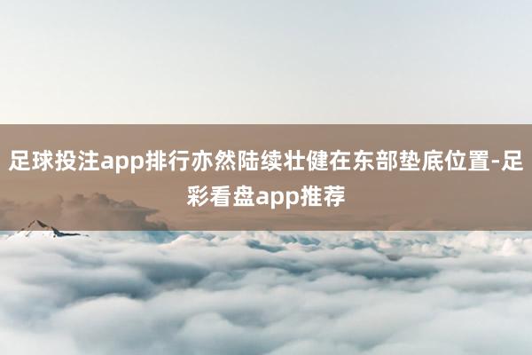 足球投注app排行亦然陆续壮健在东部垫底位置-足彩看盘app推荐