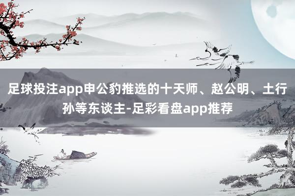 足球投注app申公豹推选的十天师、赵公明、土行孙等东谈主-足彩看盘app推荐