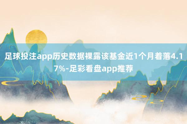 足球投注app历史数据裸露该基金近1个月着落4.17%-足彩看盘app推荐