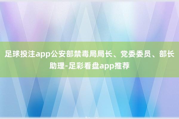 足球投注app公安部禁毒局局长、党委委员、部长助理-足彩看盘app推荐