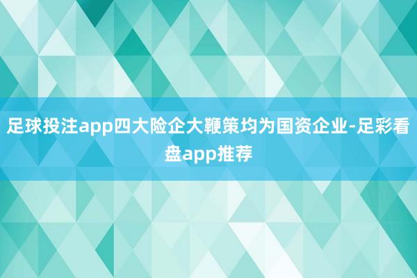 足球投注app四大险企大鞭策均为国资企业-足彩看盘app推荐