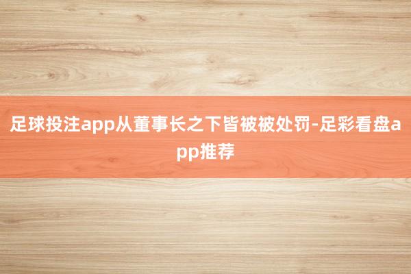 足球投注app从董事长之下皆被被处罚-足彩看盘app推荐